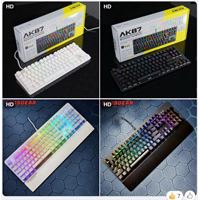 Bàn phím cơ AK104 RGB, Thiết kế fullsize 104, Kê tay rời, Blue switch. 